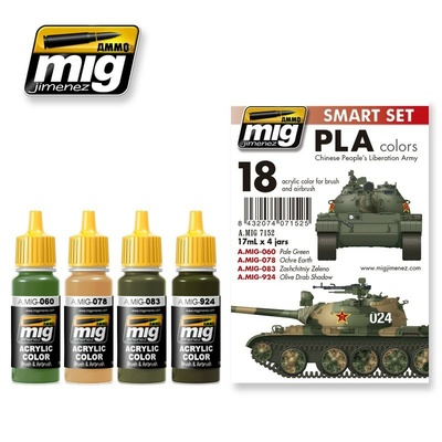 AMIG7152 Ammo Mig Набор акриловых красок цвета НОАК (Народно-освободительной армии Китая) / PLA (Chinese People's Liberation Army) Colors