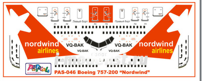 pas046 PasDecals 1/144 Decals Boeing 757 Nordwind