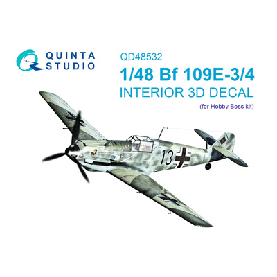 QD48532 Quinta Studio 1/48 3D Декаль интерьера кабины Bf 109E-3/4 (HobbyBoss)