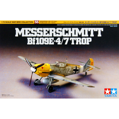 60755 Tamiya 1/72 Немецкий истребитель Messerschmitt Bf 109E-4/7 Trop