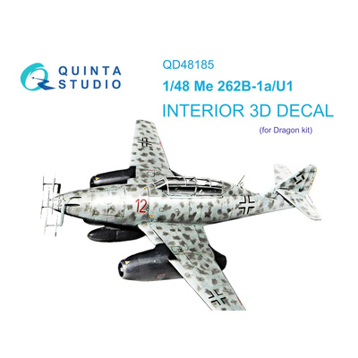 QD48185 Quinta Studio 1/48 3D Декаль интерьера кабины Me 262B-1a/U1 (Dragon)
