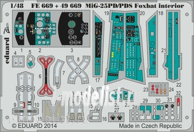 49669 Eduard 1/48 Цветное фототравление для MiGG-25PD/PDS Foxbat interior S.A.