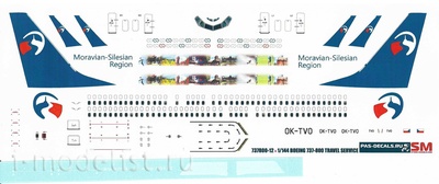 737800-12 PasDecals 1/144 Декаль на Boeng 737-800 Travel Service msk cz