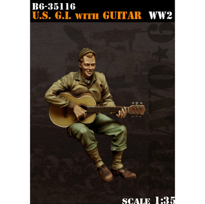 B6-35116 Bravo-6 1/35 U.S. GI With Guitar, WW2 / Солдат армии США с гитарой, Вторая мировая война
