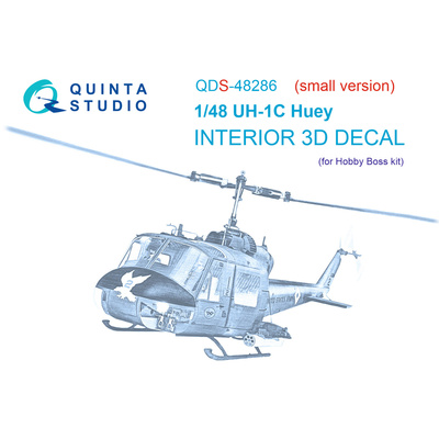 QDS-48286 Quinta Studio 1/48 3D Декаль интерьера кабины UH-1C (HobbyBoss) (Малая версия)