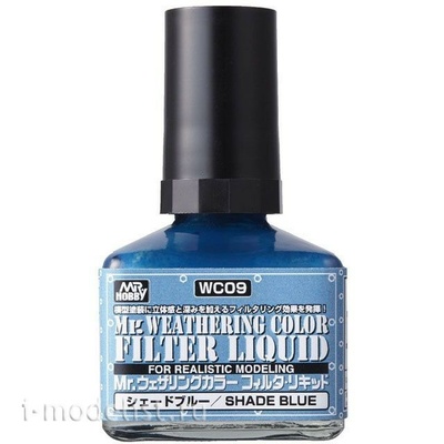 WC09 Gunze Sangyo Жидкий фильтр, Mr. Weathering Color, Blue (Синий), 40 мл.