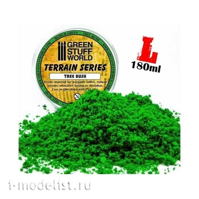9074 Green Stuff World Комки листвы кустарников цвет средний зелёный 180 мл / Tree Bush Clump Foliage - Medium Green - 180 ml