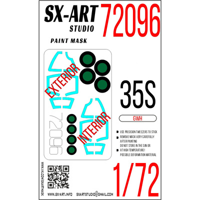 72096 SX-Art 1/72 Окрасочная маска С-35S (GWH)
