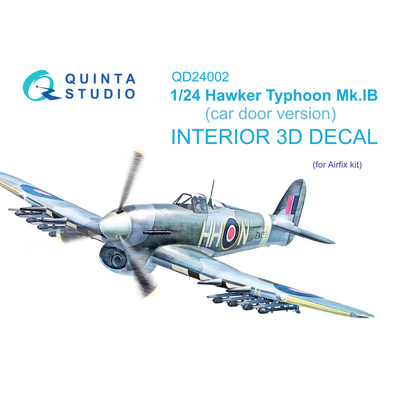 QD24002 Quinta Studio 1/24 3D Декаль интерьера кабины Hawker Typhoon (Car Door) (Airfix)