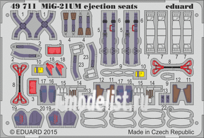 49711 Eduard 1/48 Фототравление для MiGG-21UM ejection seats (катапультируемые кресла)
