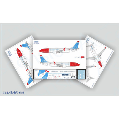 738MAX-016 Ascensio1/144 Декаль для Boeing 737-8 MAX Norwegian (Unicef) 