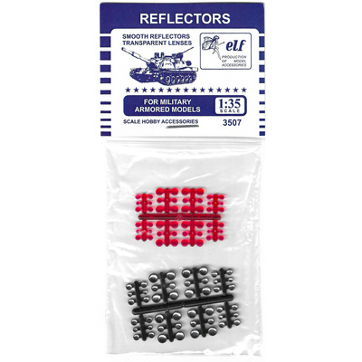 3507 R Elf 1/35 Катафоты красные (20 шт.) с отражателями + 20 красных линз
