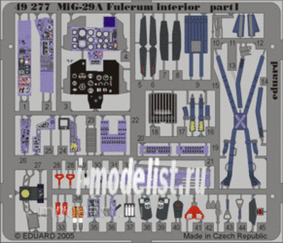49277 Eduard 1/48 Цветное фототравление для MiGG-29A Fulcrum interior