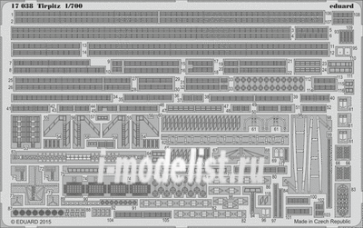 17038 Eduard photo etched parts for 1/700 scale Tripitz