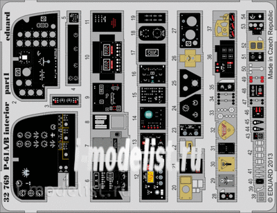32769 Eduard 1/32 Цветное Фототравление для P-61A/B interior S.A.