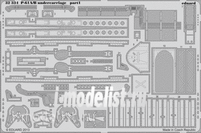 32334 Eduard 1/32 Фототравление для P-61A/B undercarriage