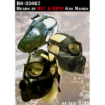 B6-35087 Bravo-6 1/35 Heads in M17 & XM28 Gas Masks / Головы в противогазах M17 и XM28