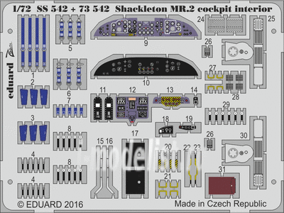 SS542 Eduard 1/72 Фототравление для Shackleton MR.2 cockpit interior