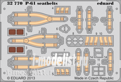 32770 Eduard 1/32 Фототравление привязные ремни P-61 seatbelts