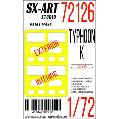 72126 SX-Art 1/72 Окрасочная маска Typhoon-K (Звезда)