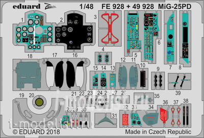 FE928 Eduard 1/48 Фототравление для модели MiGG-25PD
