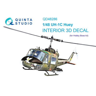 QD48286 Quinta Studio 1/48 3D Декаль интерьера кабины UH-1C (HobbyBoss)