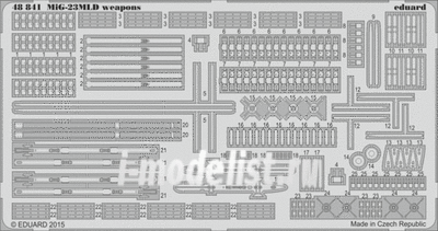 48841 Eduard 1/48 Фототравление для MiGG-23MLD weapons (вооружение)