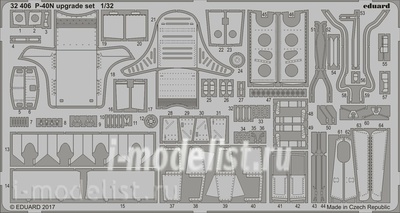 32406 Eduard 1/32 Фототравление P-40N апгрейд набор