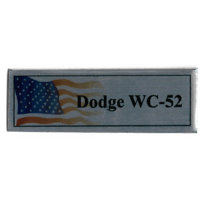 Т378 Plate Табличка для Американского армейского автомобиля Dodge WC-52, 60х20 мм, серебро, флаг США