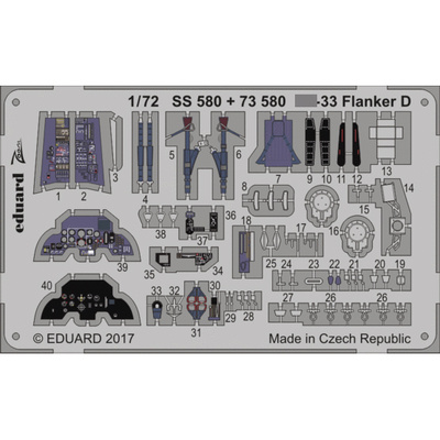 73580 Eduard 1/72 Фототравление для С-33 Flanker D