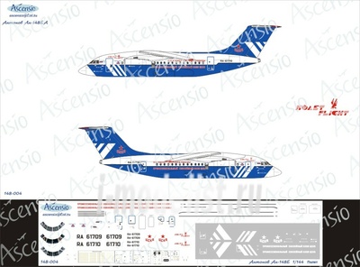 148-004 Ascensio 1/144 Декаль на самолёт Атонов Ан-148 (Полёт)
