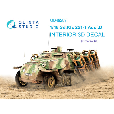 QD48293 Quinta Studio 1/48 3D Cabin Interior Decal Sd.Kfz 251/1 Ausf.D (Tamiya)