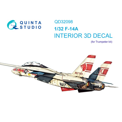 QD32098 Quinta Studio 1/32 3D Декаль интерьера кабины F-14A (Трубач)