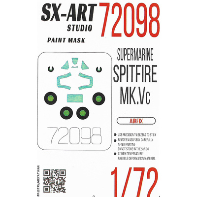 72098 SX-Art 1/72 Окрасочная маска Supermarine Spitfire Mk. Vc (Airfix)