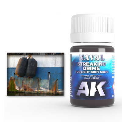 AK305 AK Interactive Эффект подтёков грязи на светло-серых кораблях / Streaking Grime for Light Grey Ships