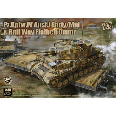 BT-025 Border Model 1/35 Средний танк Pz.Kpfw.IV Ausf. J (ранний/средний) и железнодорожный платформенный вагон