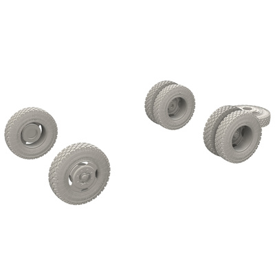 im35131 GE Models 1/35 Колёса с просадкой (7 шт.) для модели 3501AVD, фирмы AVD Models (3D-печать)