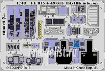 FE615 Eduard 1/48 Color photo etched parts for EA-18G interior S. A.