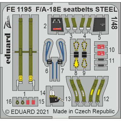 FE1195 Eduard 1/48 Фототравление для F/ A-18E стальные ремни