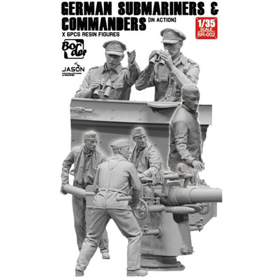 BR-002 Border Model 1/35 Немецкие подводники и командир (в действии) (6 шт.)