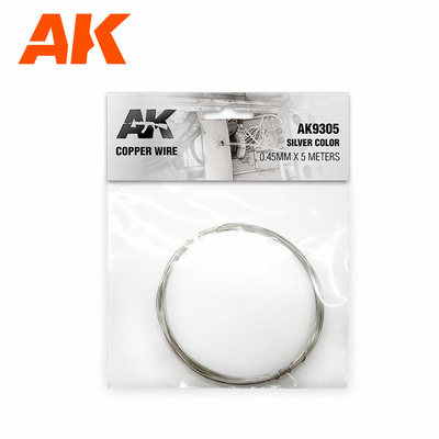 AK9305 AK Interactive Медный провод 0.45 мм, 5 метров, серебряный цвет