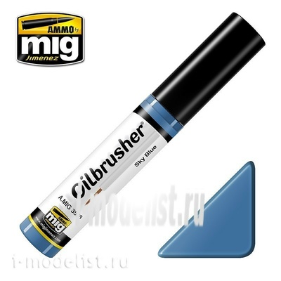 AMIG3528 Ammo Mig SKY BLUE (Масляная краска с тонкой кистью аппликатором) / НЕБЕСНЫЙ ГОЛУБОЙ