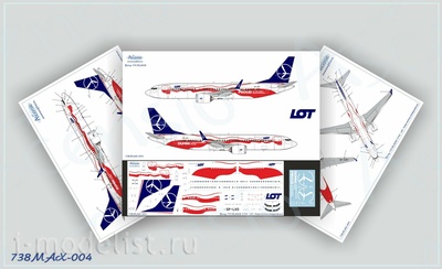 738MAX-004 Ascensio 1/144 Декаль на самолёт Боеiнг 737-8 MAX (LOT (Independence))