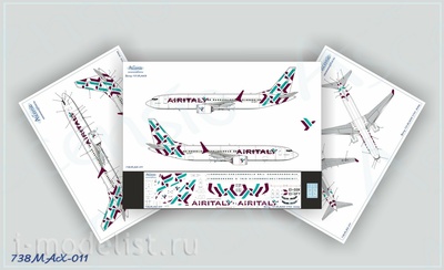 738MAX-011 Ascensio 1/144 Декаль на самолёт Боеiнг 737-8 MAX (Airitalу)