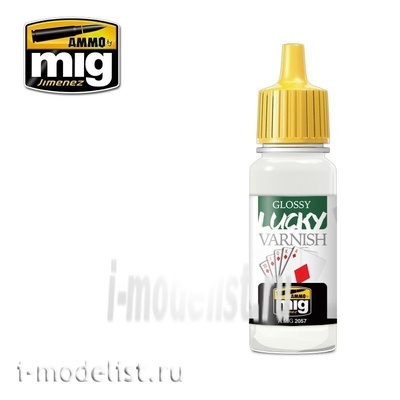 AMIG2057 Ammo Mig GLOSSY LUCKY VARNISH, 17 мл. (Акриловый профессиональный лак)