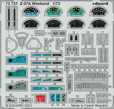 73737 Eduard 1/72 Фототравление для Z-37A Weekend