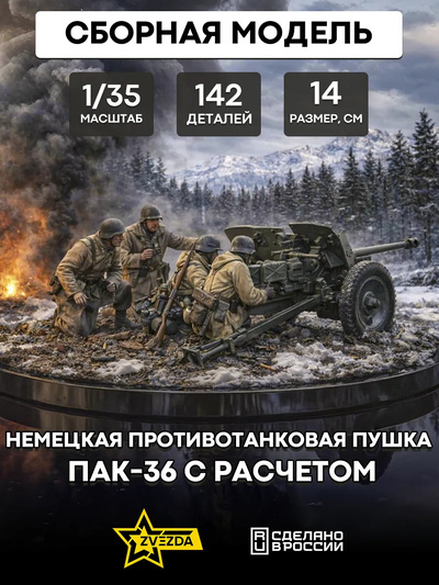 3610 Zvezda 1/35 Pak 36 with calculation