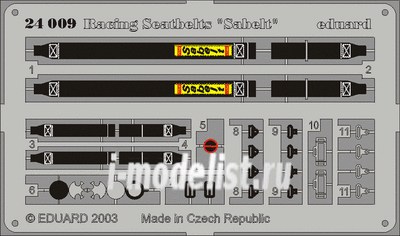24009 Eduard photo etched parts for 1/24 Sabelt 4 points Black