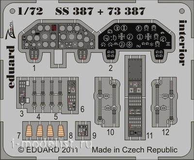SS387 Eduard 1/72 Цветное фототравление для вертолёта 