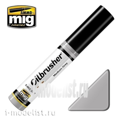 AMIG3509 Ammo Mig MEDIUM GREY (Oil paint with thin brush applicator)